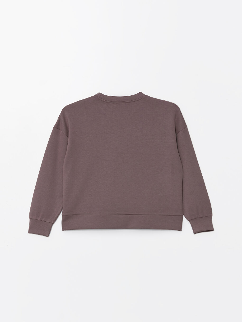 LCW Vision Açık Mürdüm Bisiklet Yaka Düz Oversize Kadın Sweatshirt - 5