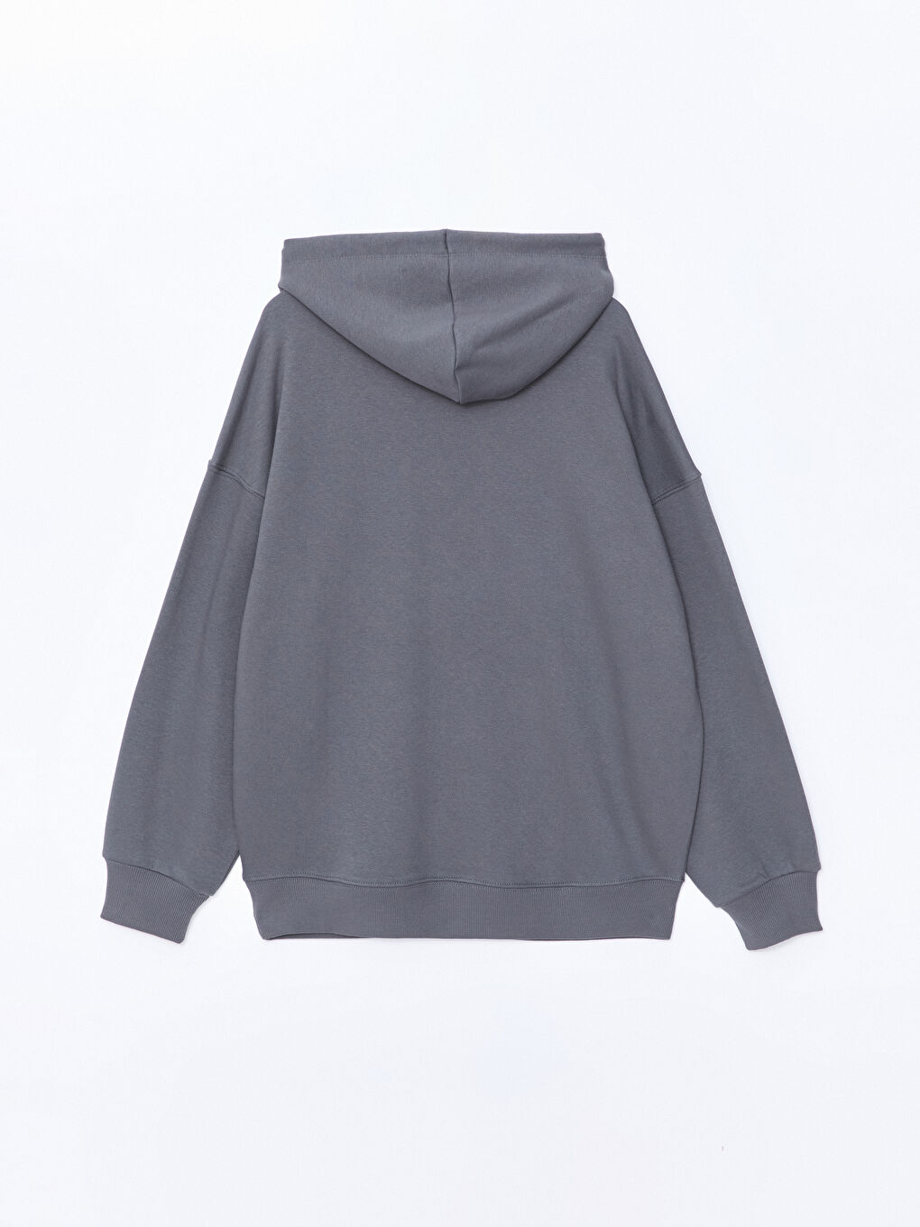 LCW Vision Koyu Gri Düz Oversize Kadın Kalın Hoodie - 6