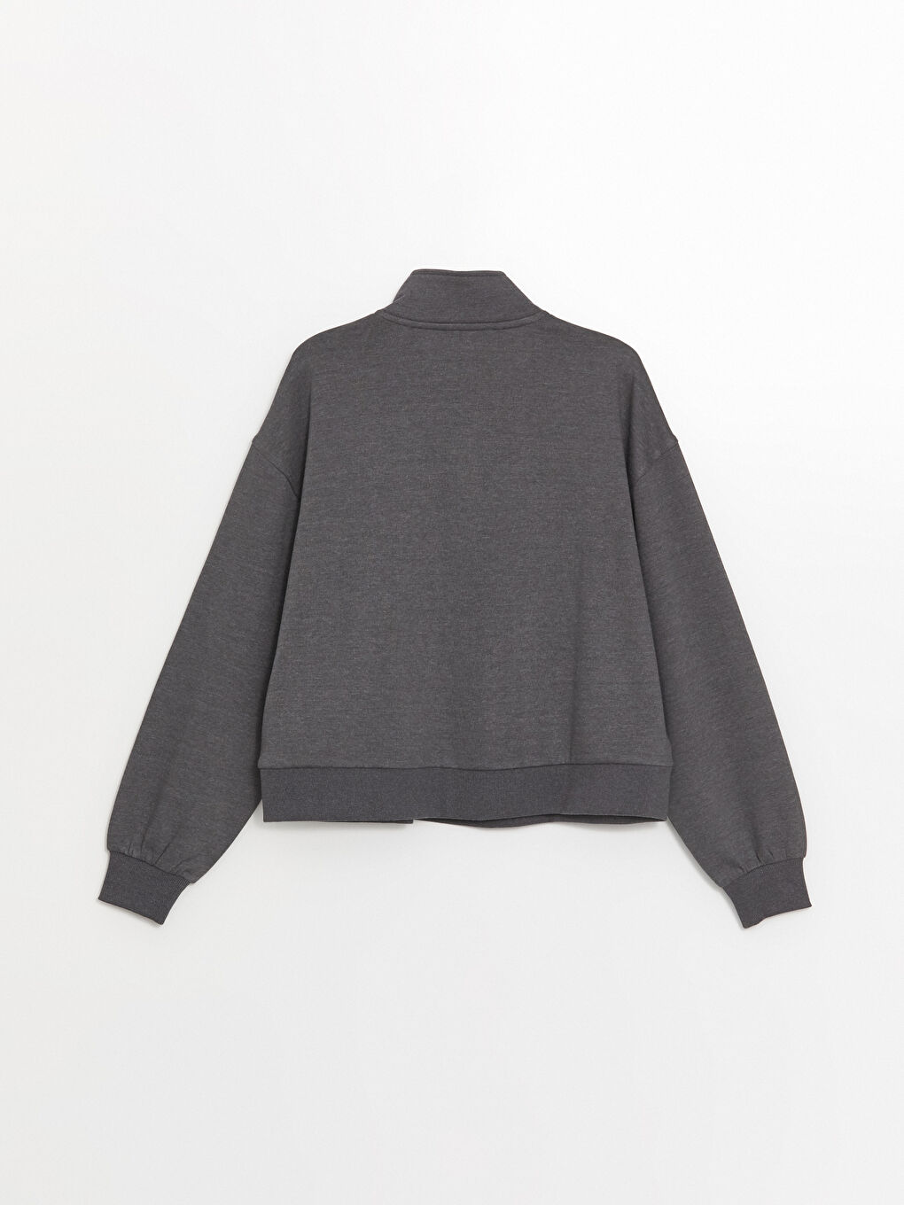 LCW Vision Antrasit Dik Yaka Oversize Kadın Kalın Sweatshirt - 8