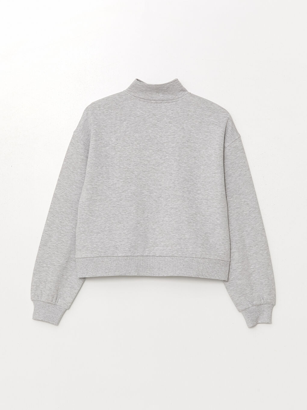 LCW Vision Gri Melanj Dik Yaka Oversize Kadın Sweatshirt - 9