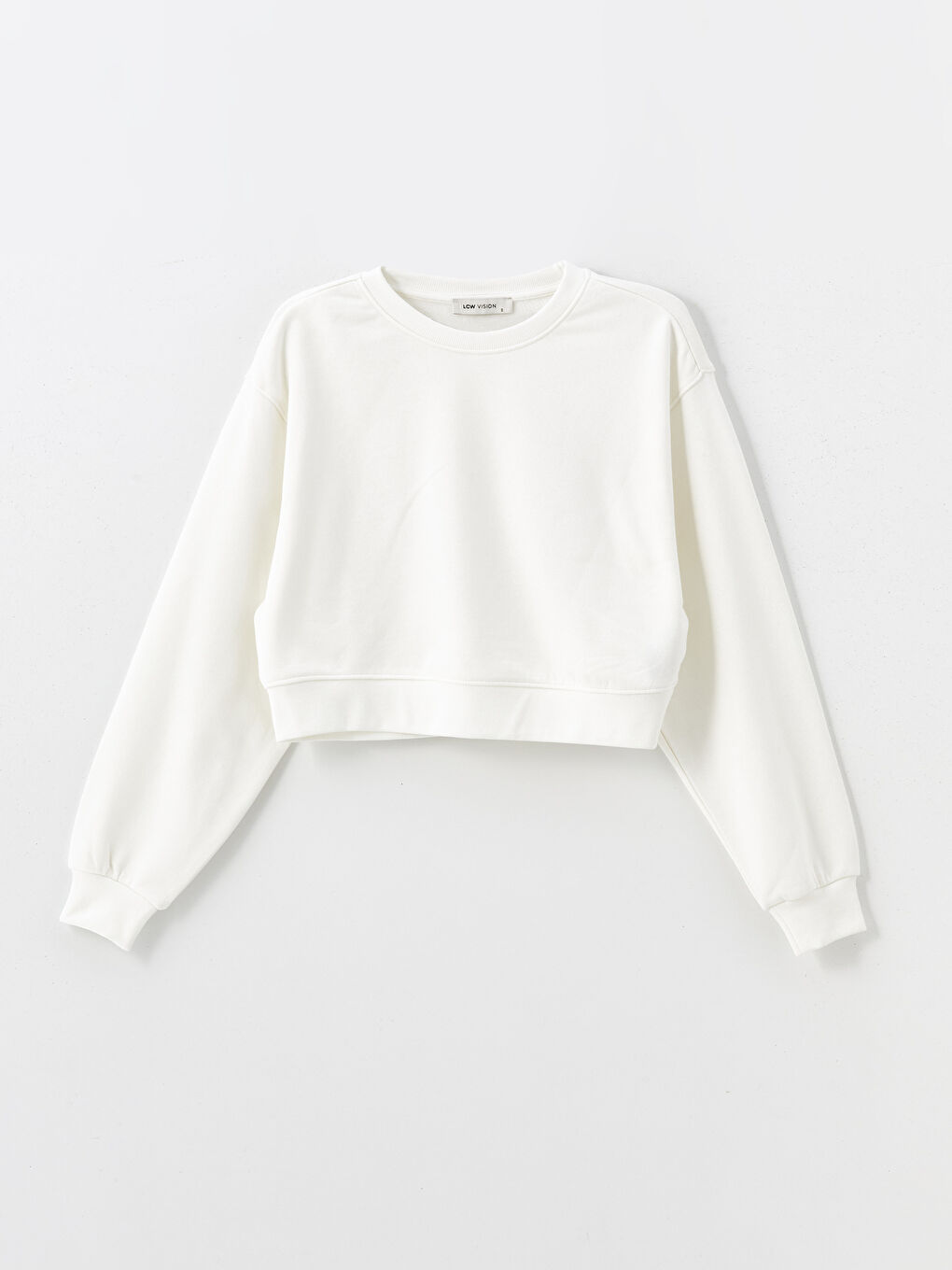 LCW Vision Rundhalsausschnitt Crop Dickes Sweatshirt für Damen -W43339Z8-FE8