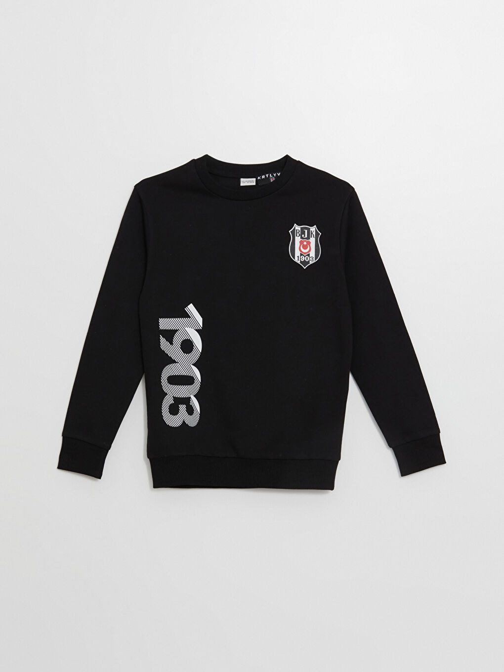 LCW baby Siyah Beşiktaş Baskılı Erkek Çocuk Sweatshirt