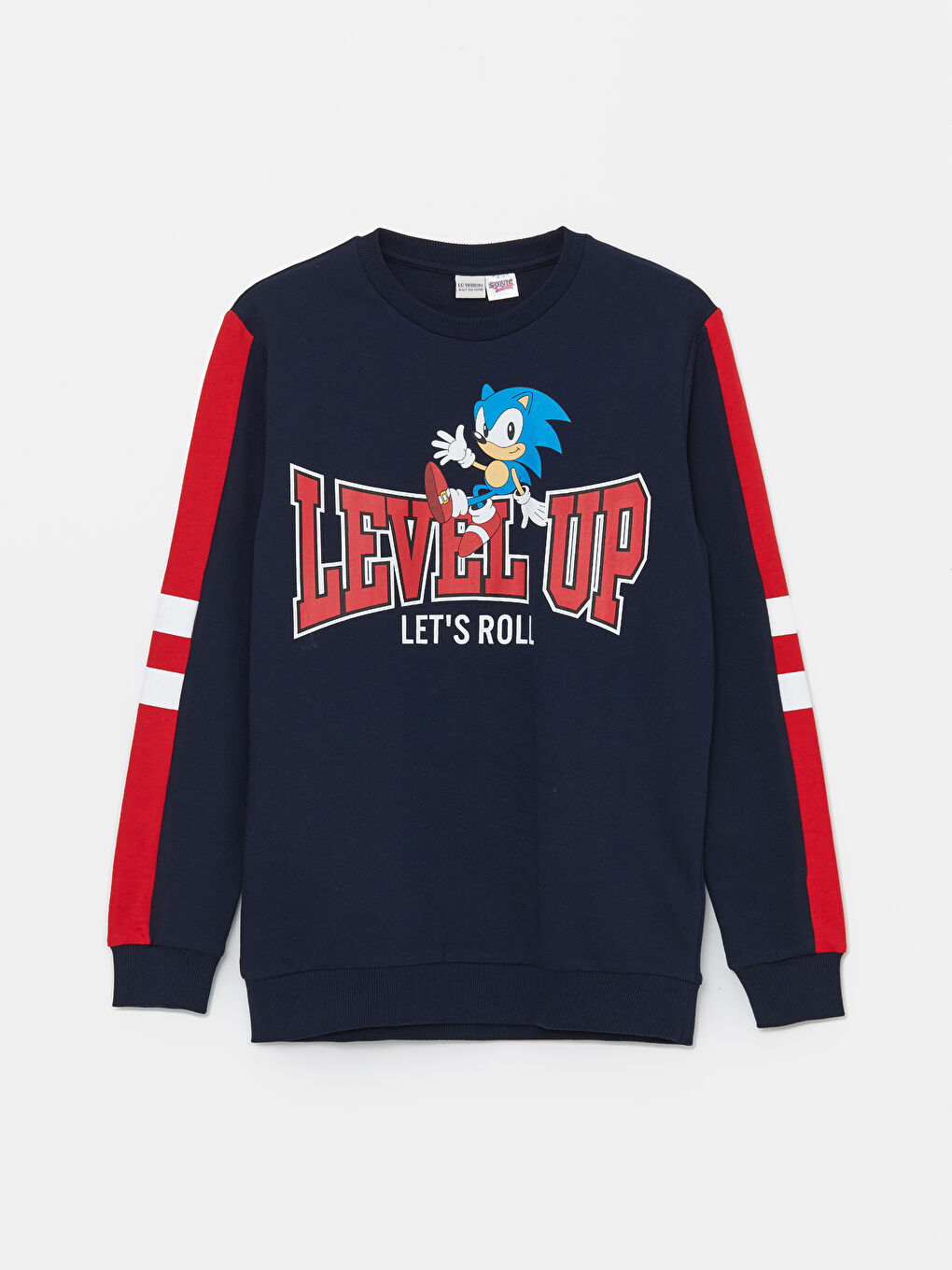 LCW Kids Yeni Lacivert Bisiklet Yaka Sonic Baskılı Erkek Çocuk Sweatshirt - 2