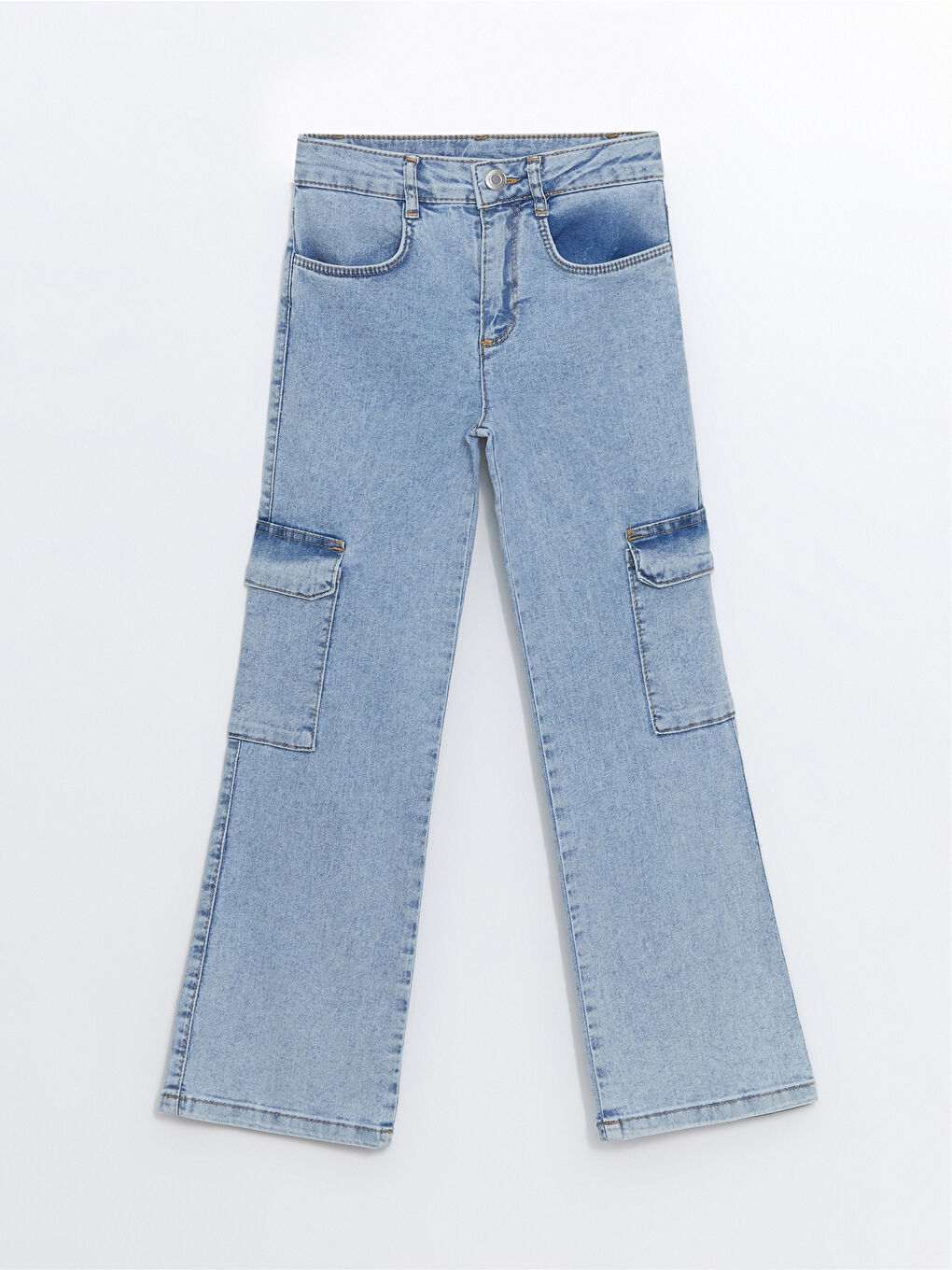 Mavi İspanyol Paça Kız Çocuk Jean Pantolon