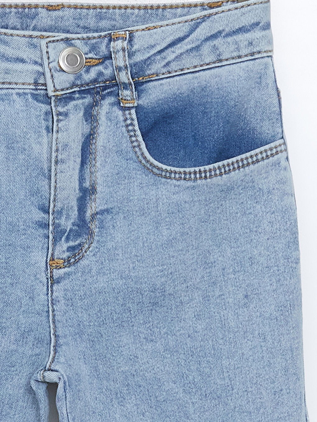 Mavi İspanyol Paça Kız Çocuk Jean Pantolon-1