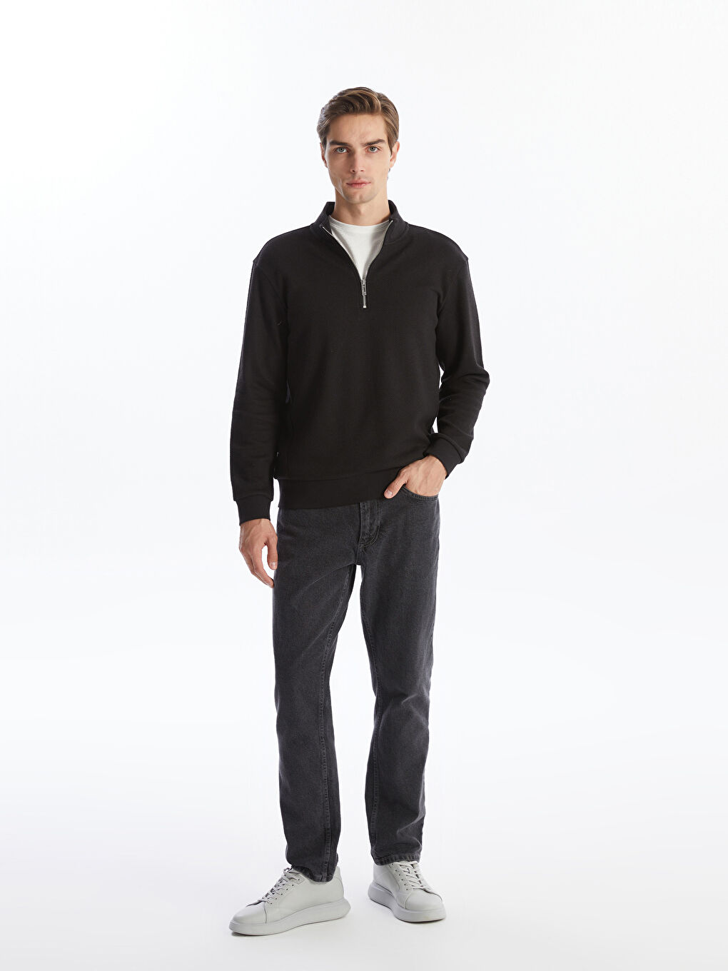 LCW Vision Funnel Neck Men's Sweatshirt -W43460Z8-CVL