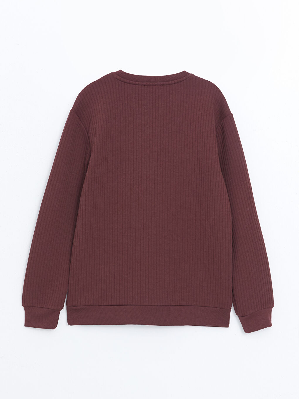 LCW Vision Bordo Bisiklet Yaka Uzun Kollu Erkek Dokulu Sweatshirt - 5