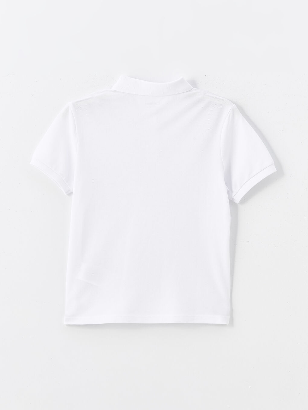 Beyaz Polo Yaka Kız Çocuk Tişört-1