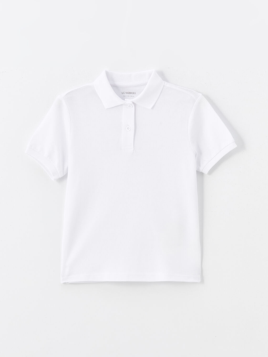 Beyaz Polo Yaka Basic Kısa Kollu Kız Çocuk Tişört 2'li-4