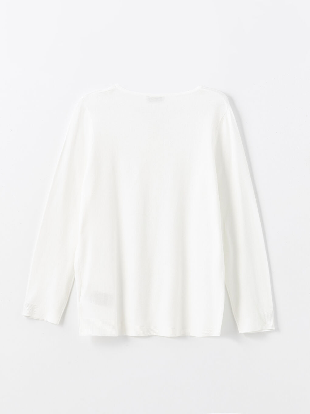 Pull-over en Tricot Uni à Col Rond et Manches Longues pour Femmes-6