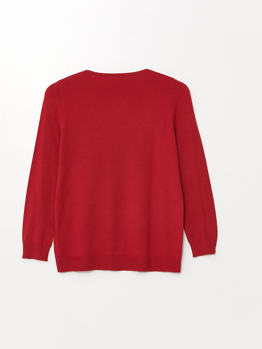 Crew Neck Plain Long Sleeve Women's Knitwear Sweater-5