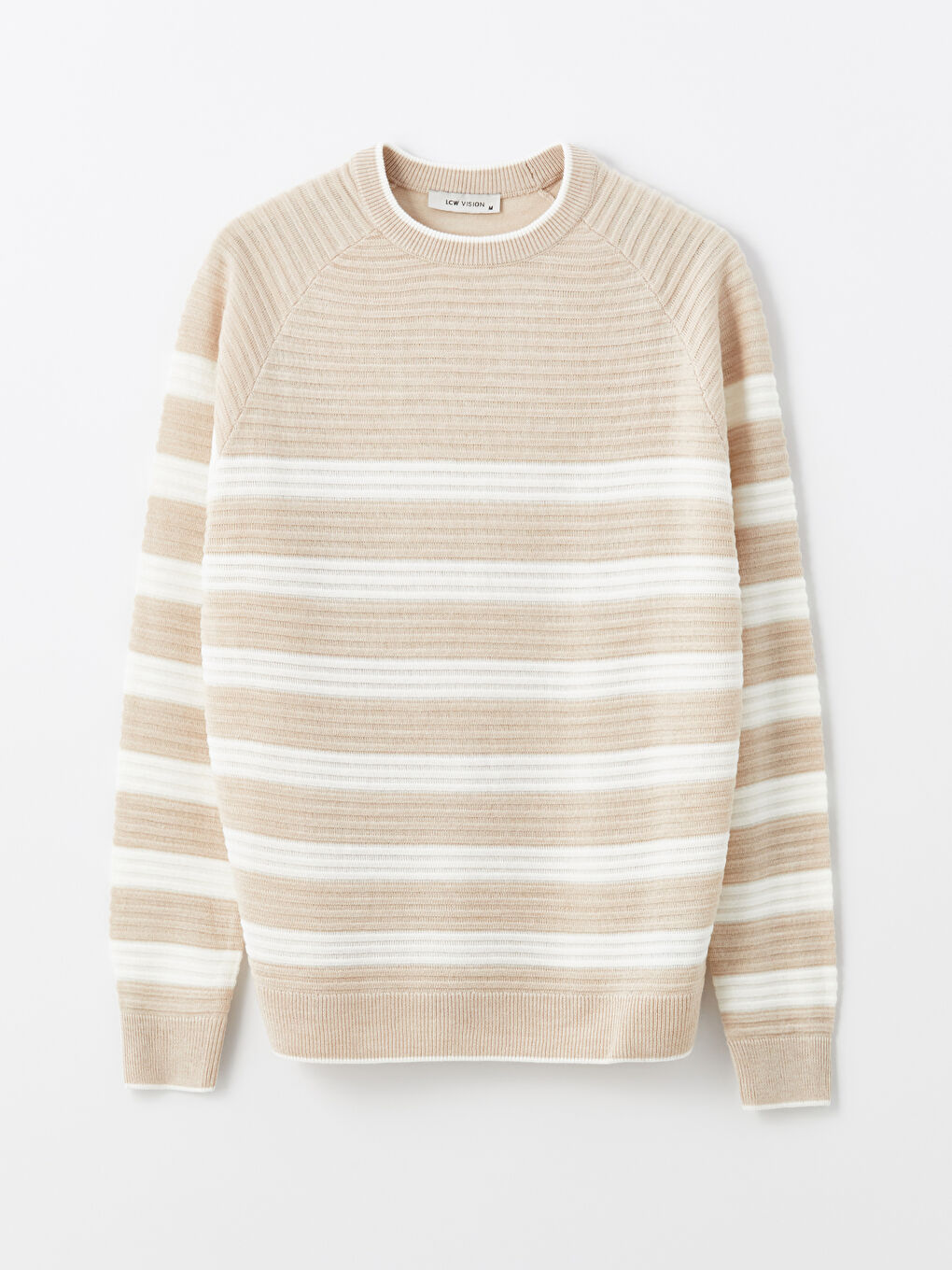 Crew Neck Long Sleeve Striped Men's Knitwear Sweater-6