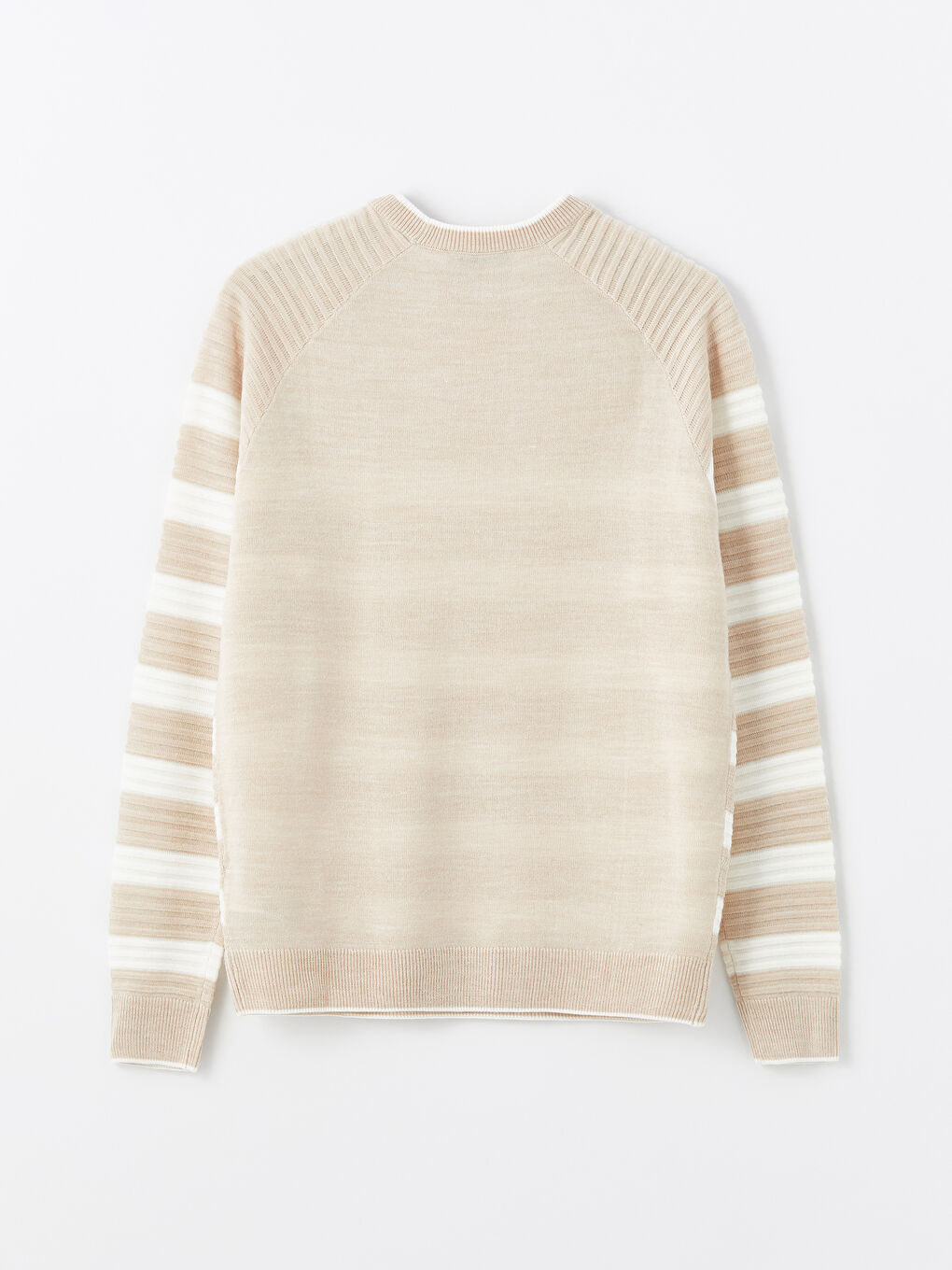 Crew Neck Long Sleeve Striped Men's Knitwear Sweater-7