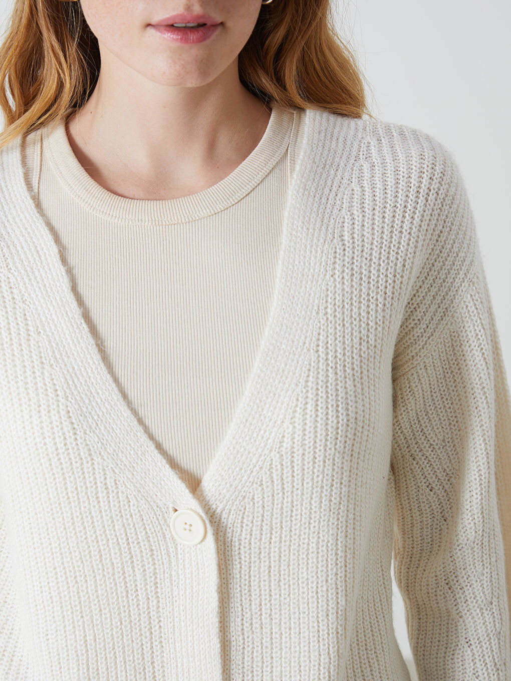 XSIDE Cardigan Tricotat cu Decolteu în V pentru Femei -W43519Z8-R9J