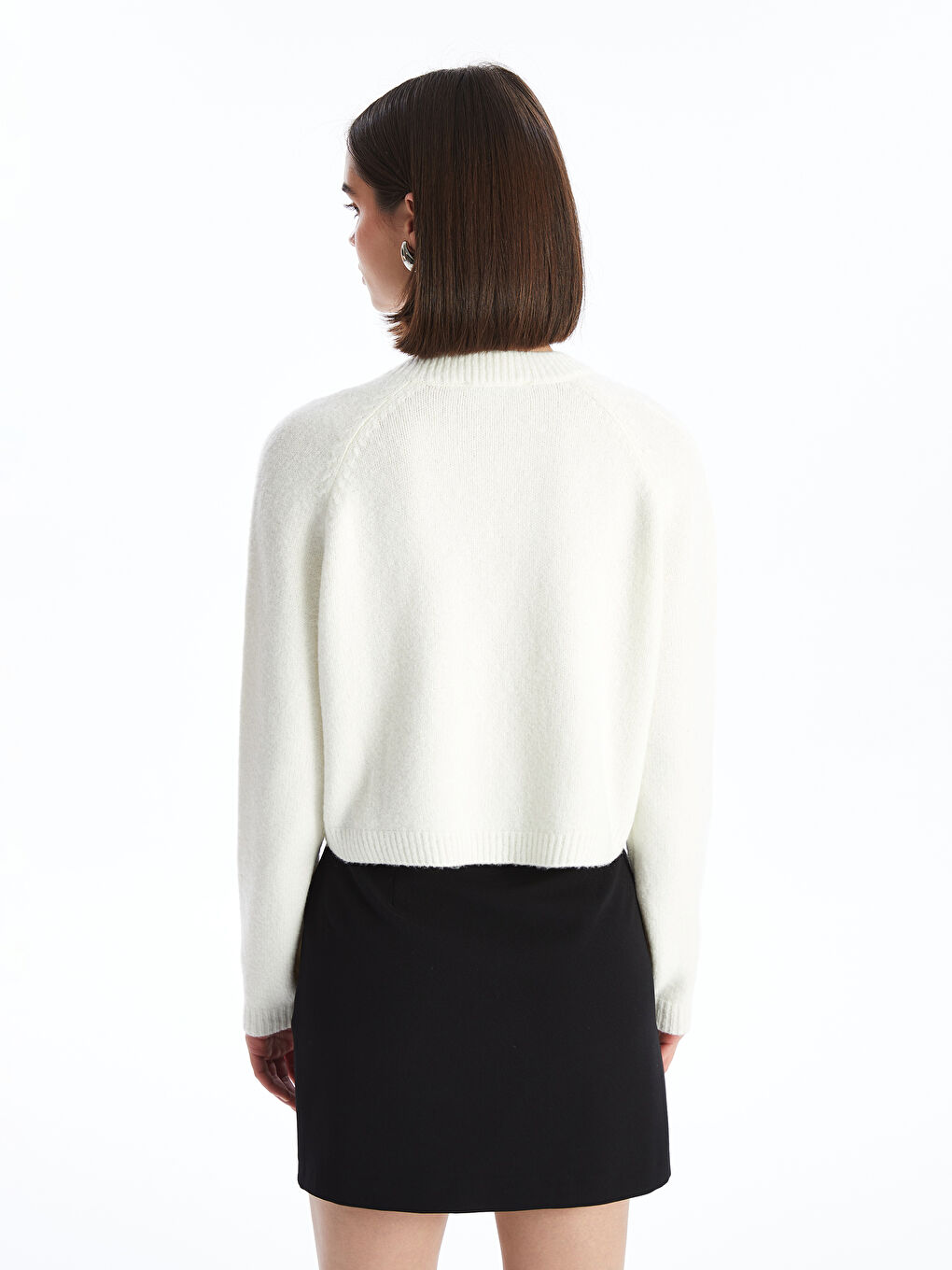 XSIDE Bisiklet Yaka Crop Kadın Triko Hırka -W43537Z8-R9J