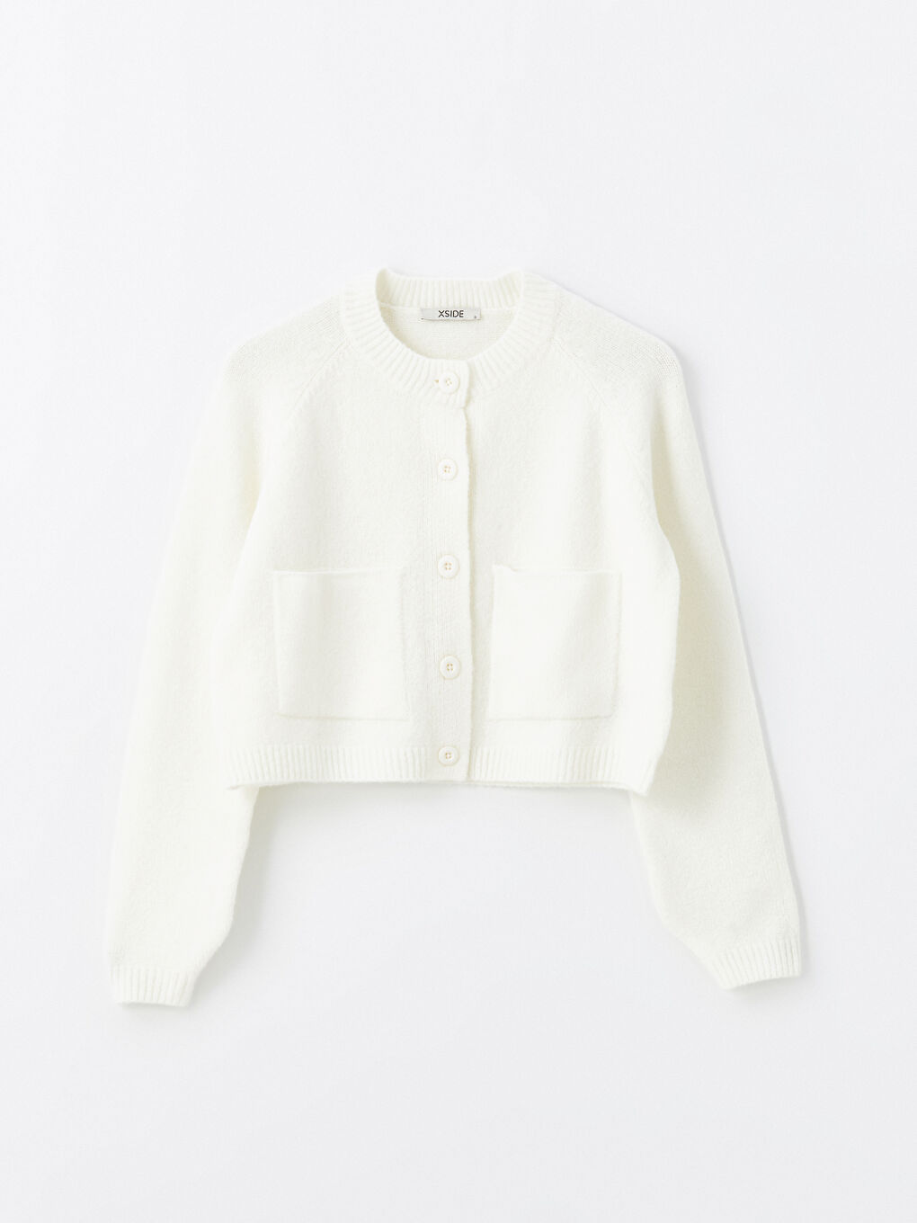 XSIDE Bisiklet Yaka Crop Kadın Triko Hırka -W43537Z8-R9J