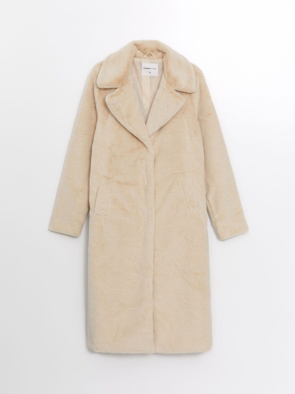 LC Waikiki Women's Jacket Neck Plain Plush Overcoat -W43550Z8-FF7