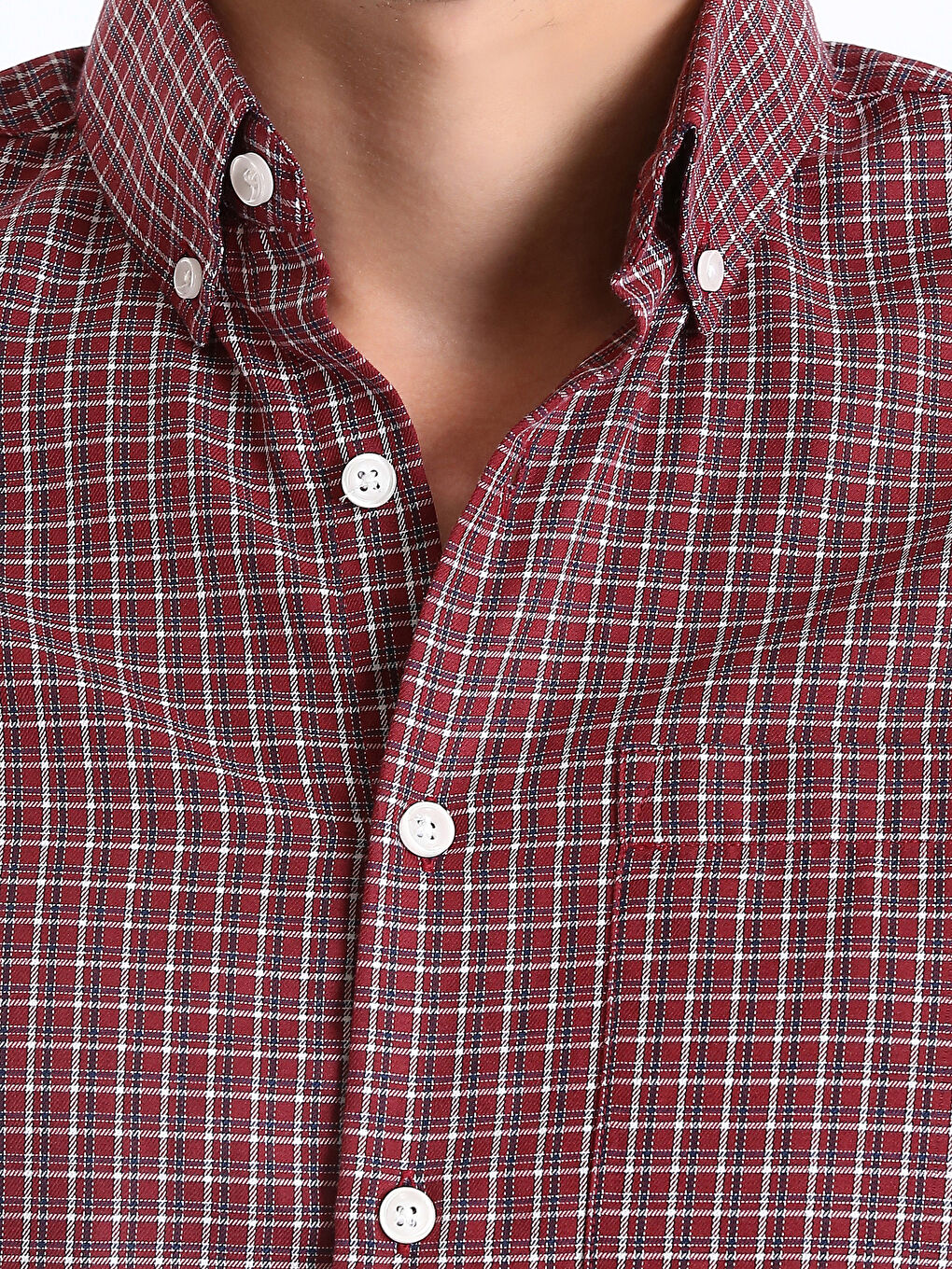 Regular Fit Long Sleeve Plaid Gabardine Men's Shirt-2