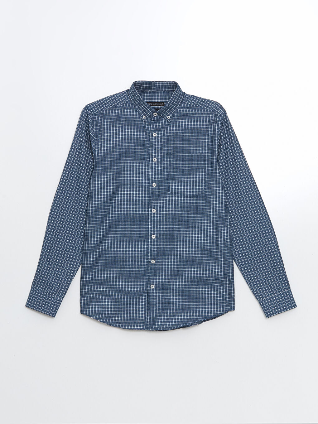 Regular Fit Long Sleeve Plaid Gabardine Men's Shirt-4