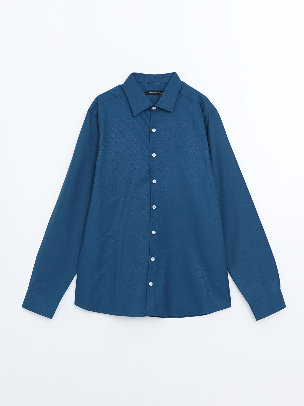 قميص رجالي كم طويل بقماش دوبي بقصة رفيعة-4