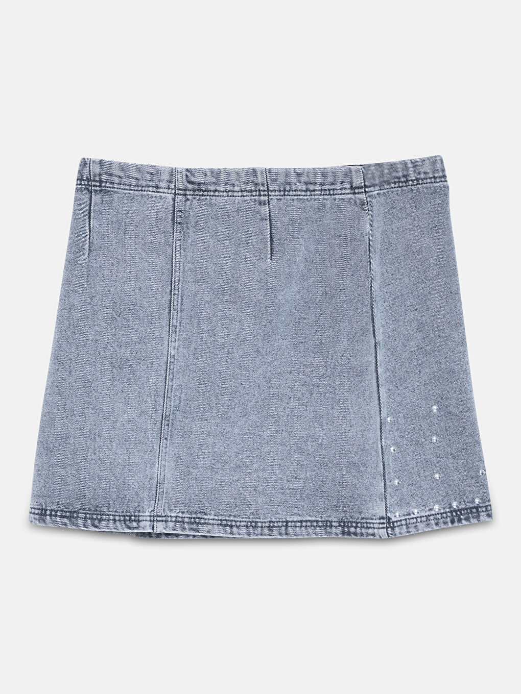 LCW Vision Women's Zippered Denim Skirt -W43570Z8-GRD