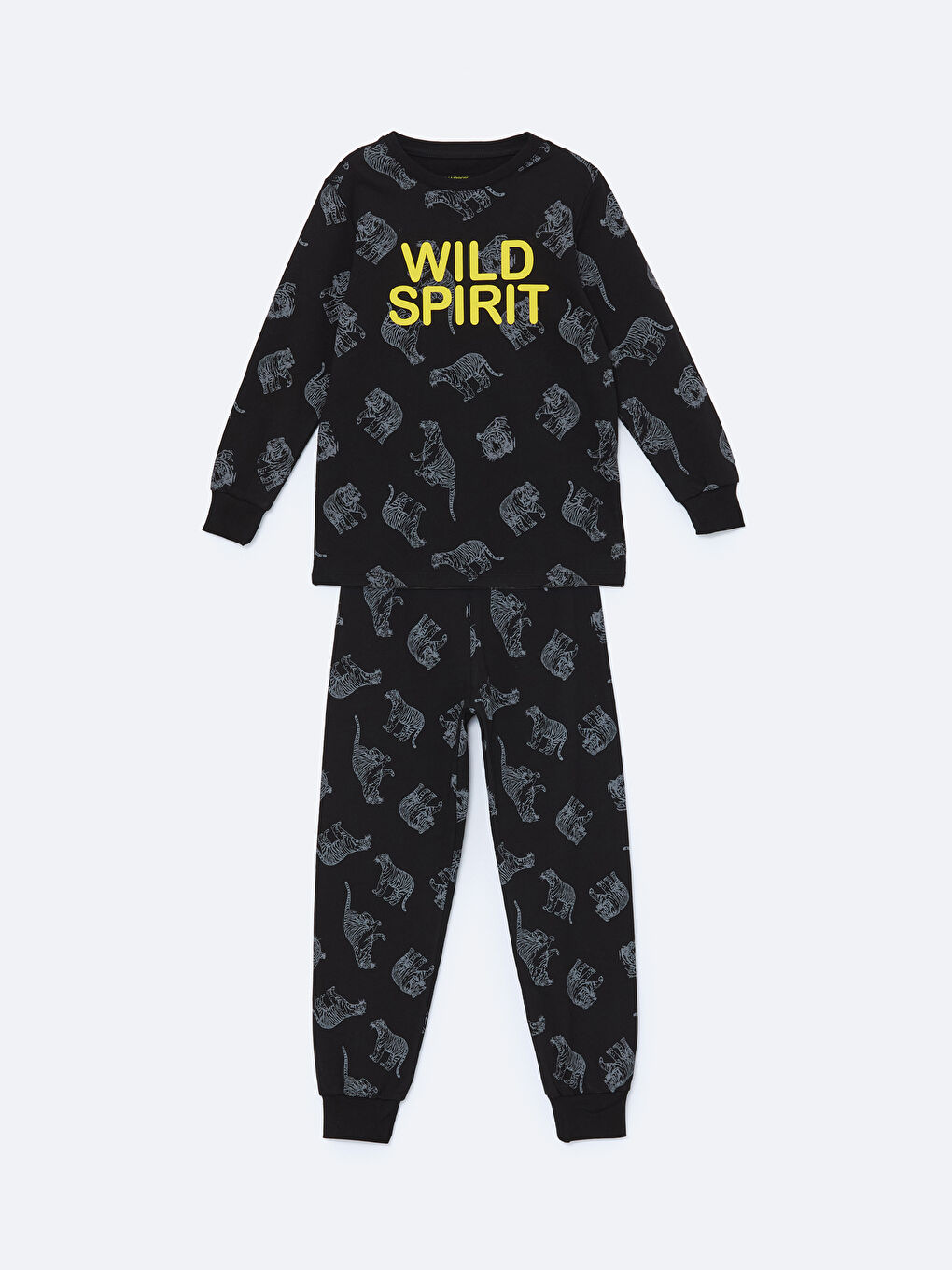 LCW Kids Crew Neck Printed Long Sleeve Boys' Pyjama Set -W43642Z4-LQ9