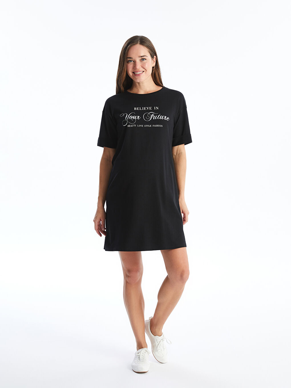 LCWAIKIKI Maternity Crew Neck Printed Maternity Dress -W43752Z8-CVL