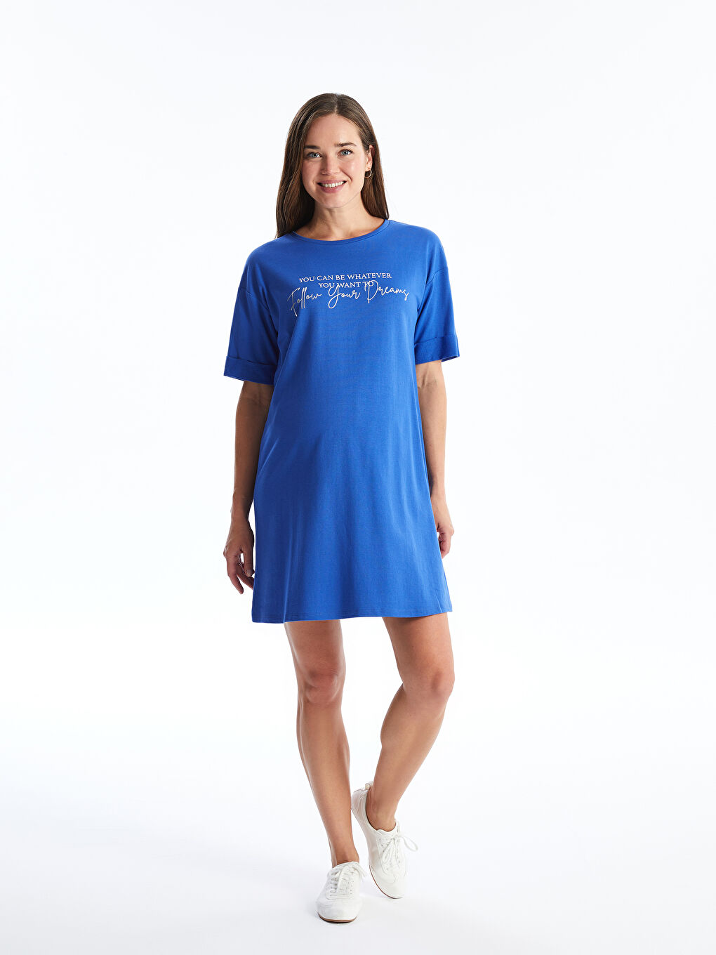 LCWAIKIKI Maternity Crew Neck Printed Maternity Dress -W43752Z8-GZ1