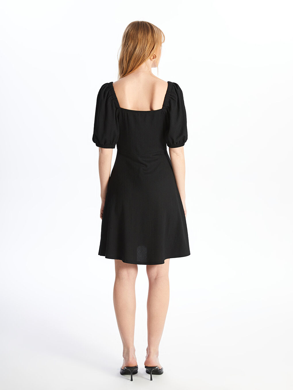 Heart Neck Plain Short Sleeve Maternity Dress -W43768Z8-CVL