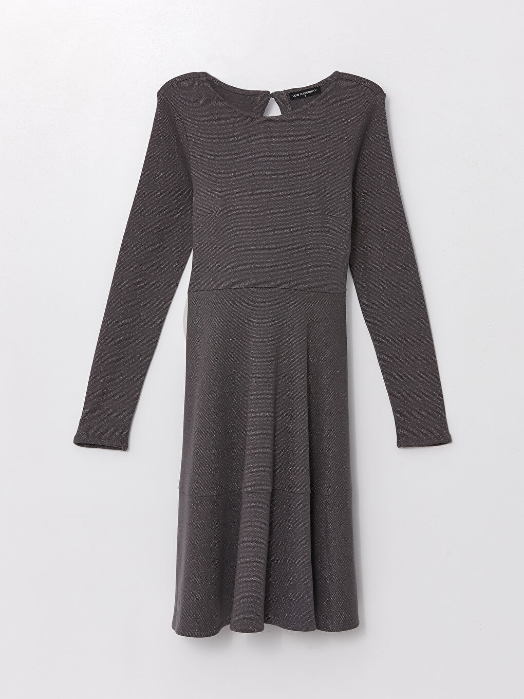 LCWAIKIKI Maternity Crew Neck Shiny Look Long Sleeve Maternity Dress -W43785Z8-VZ8