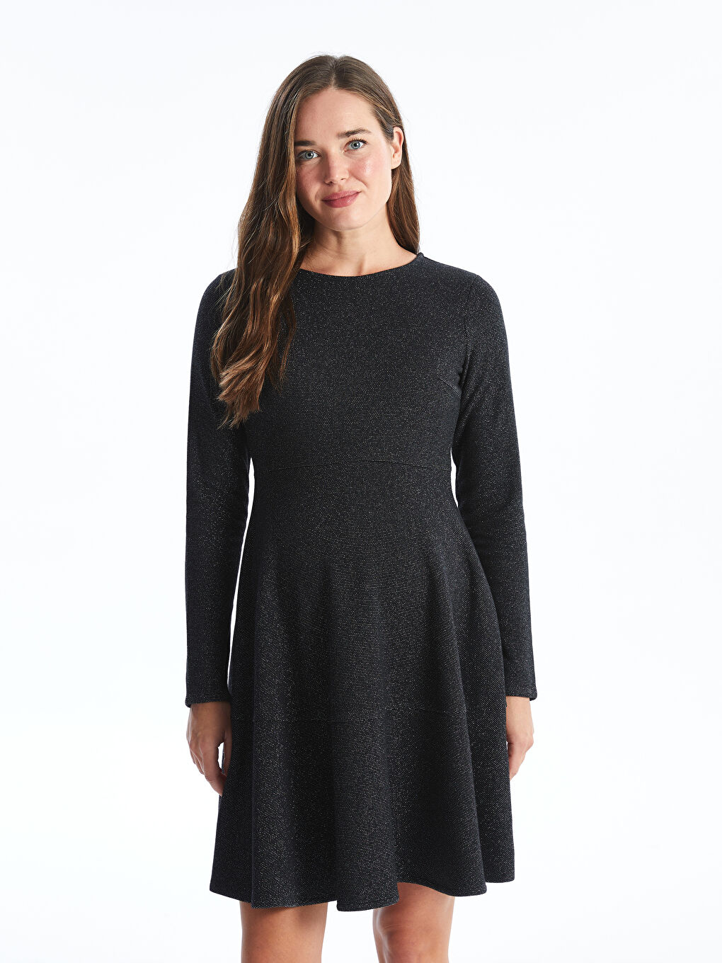 LCWAIKIKI Maternity Robe de maternité à manches longues avec aspect brillant et col rond -W43785Z8-CVL