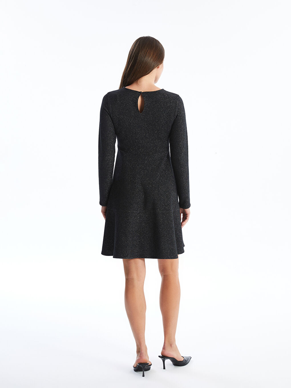 LCWAIKIKI Maternity Robe de maternité à manches longues avec aspect brillant et col rond -W43785Z8-CVL