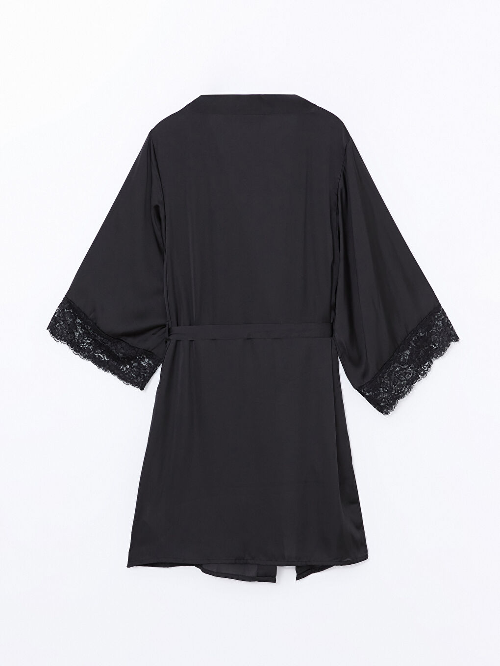 Double Breasted Collar Satin Women's Robe-8