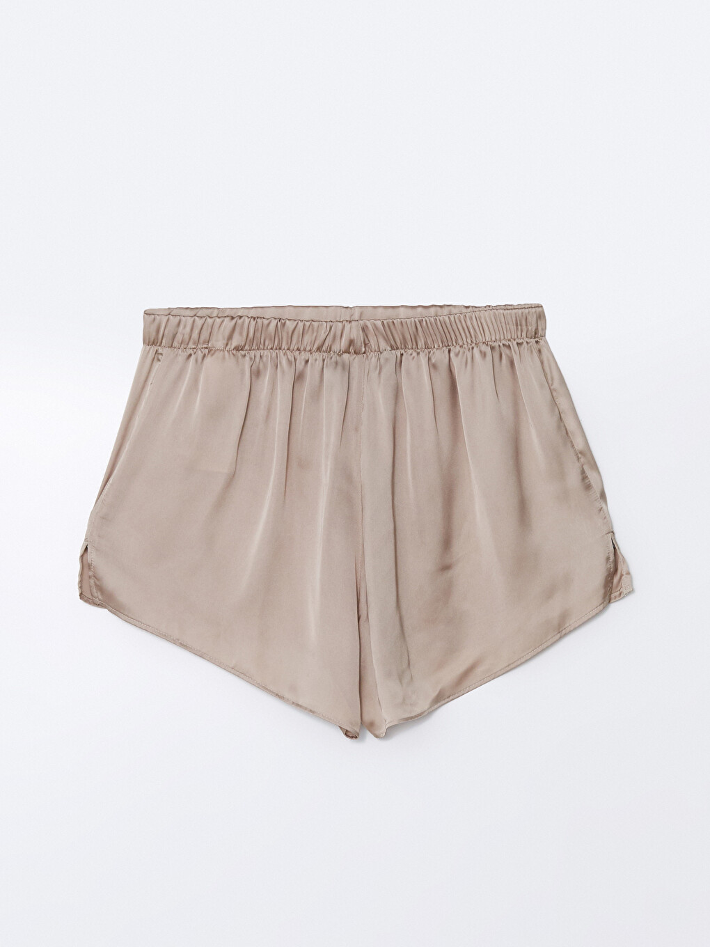 Bej Beli Lastikli Kadın Şort Pijama Altı-1