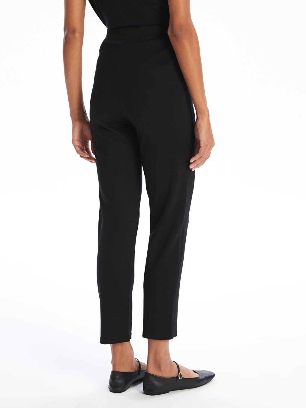 Women's Slim Fit Plain Trousers-3