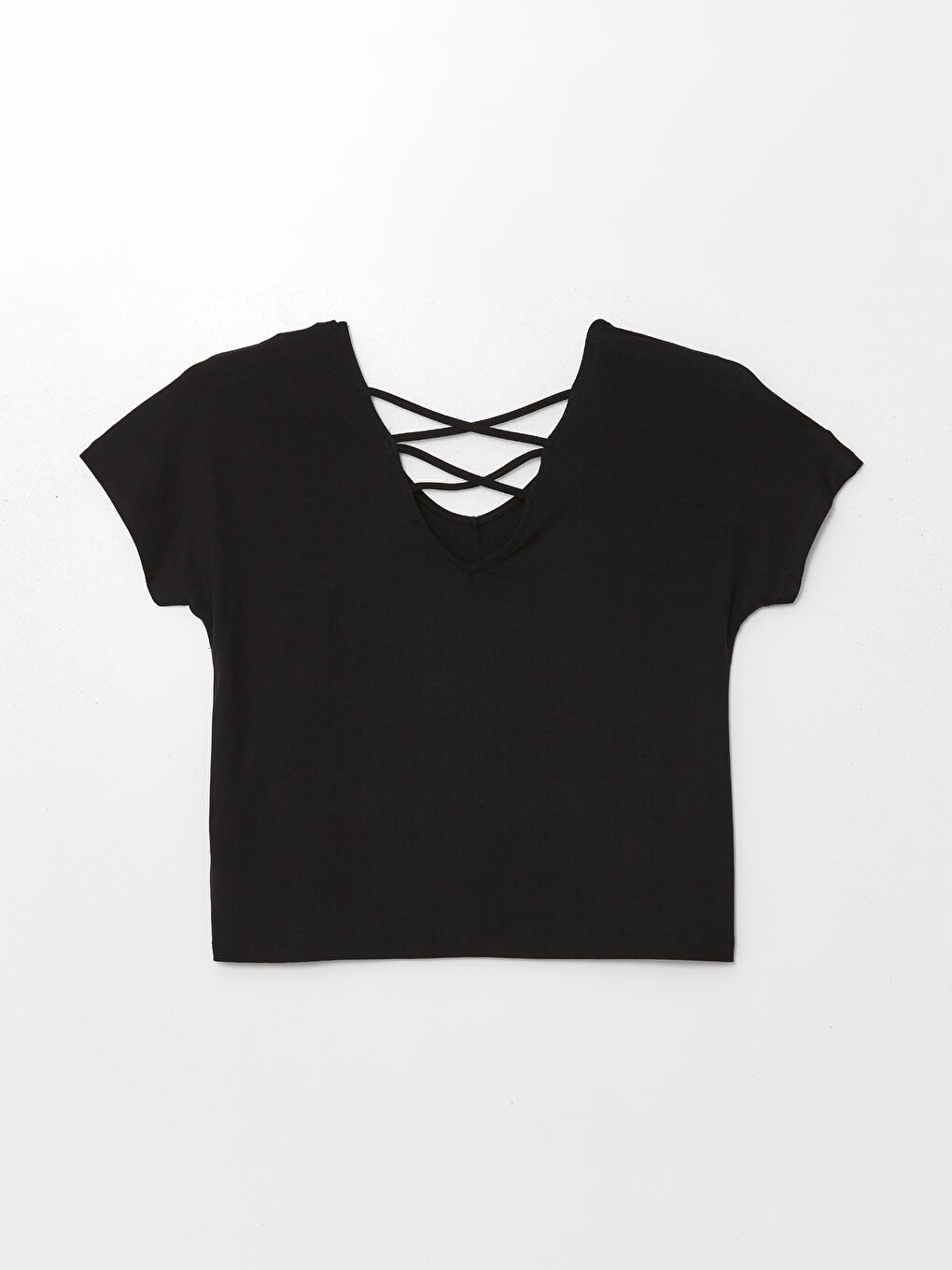 Siyah V Yaka Kadın Pijama Üstü-1