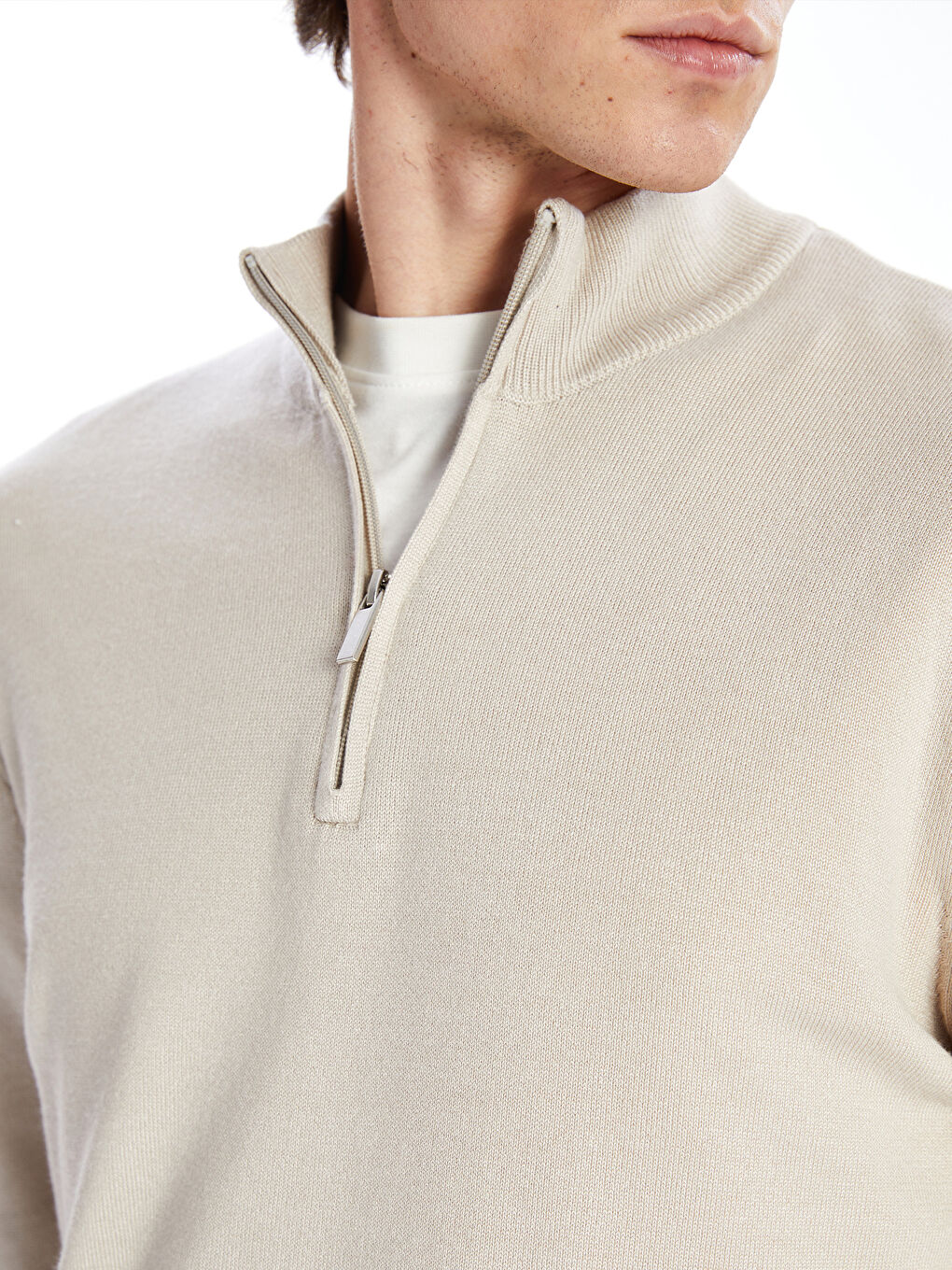 LCW Vision Funnel Neck Long Sleeve Men's Knitwear Sweater -W43917Z8-FWM