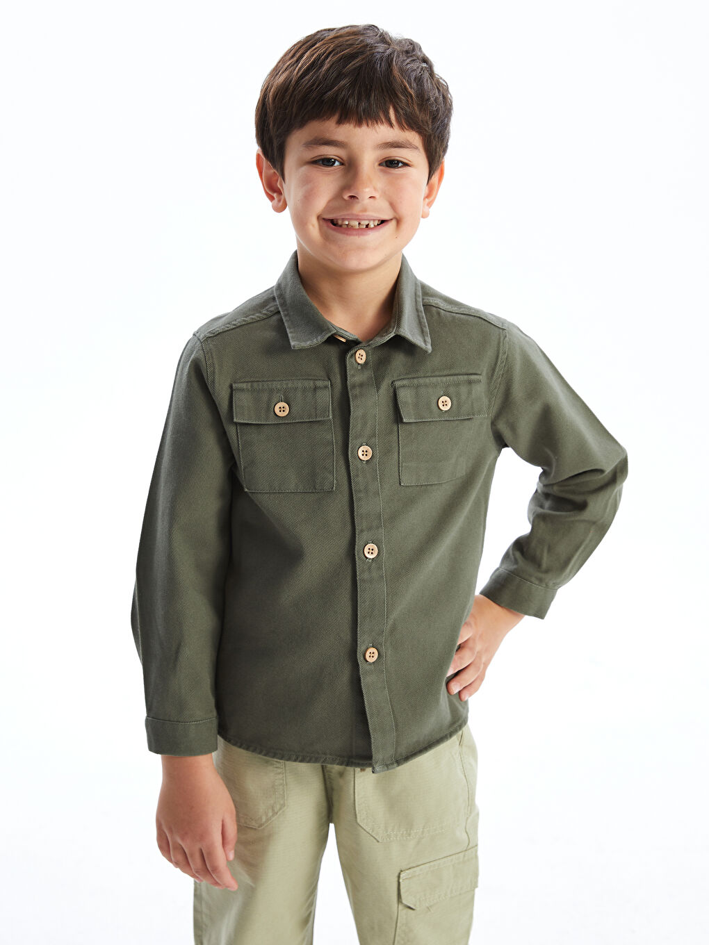 LCW Kids Long Sleeve Basic Boys' Shirt -W44088Z1-R1E