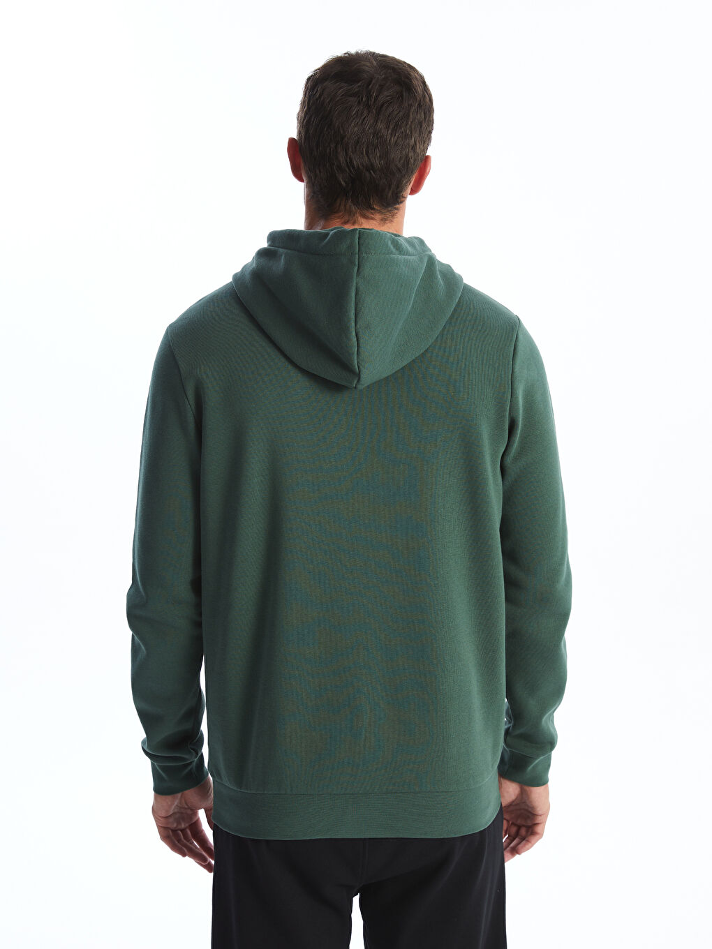 LCWAIKIKI Classic Orta Yeşil Uzun Kollu Baskılı Erkek Hoodie - 3