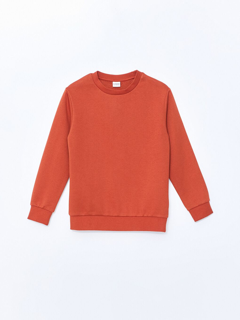 LCW Kids Kiremit Bisiklet Yaka Erkek Çocuk Kalın Sweatshirt