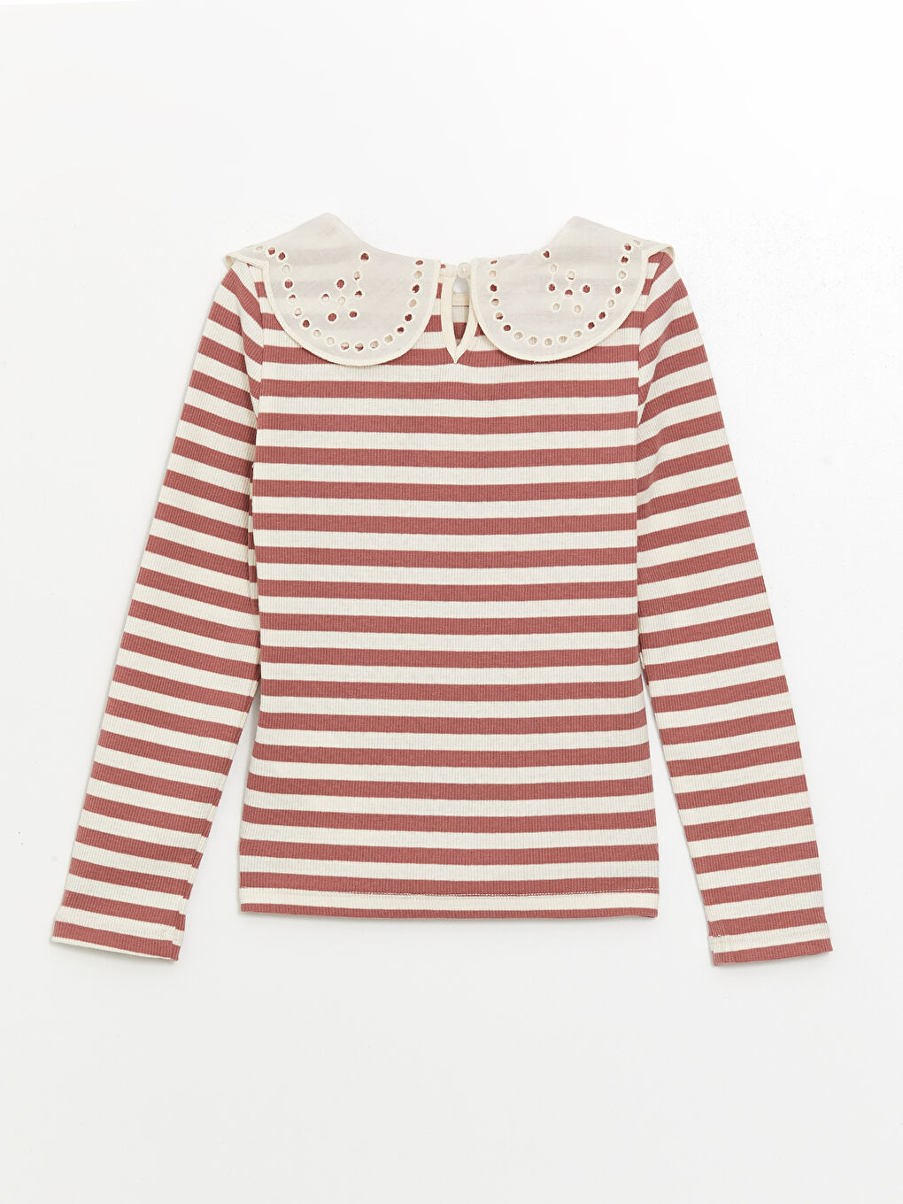 Baby Collar Long Sleeve Striped Baby Girls' T-Shirt -W44125Z4-LHJ