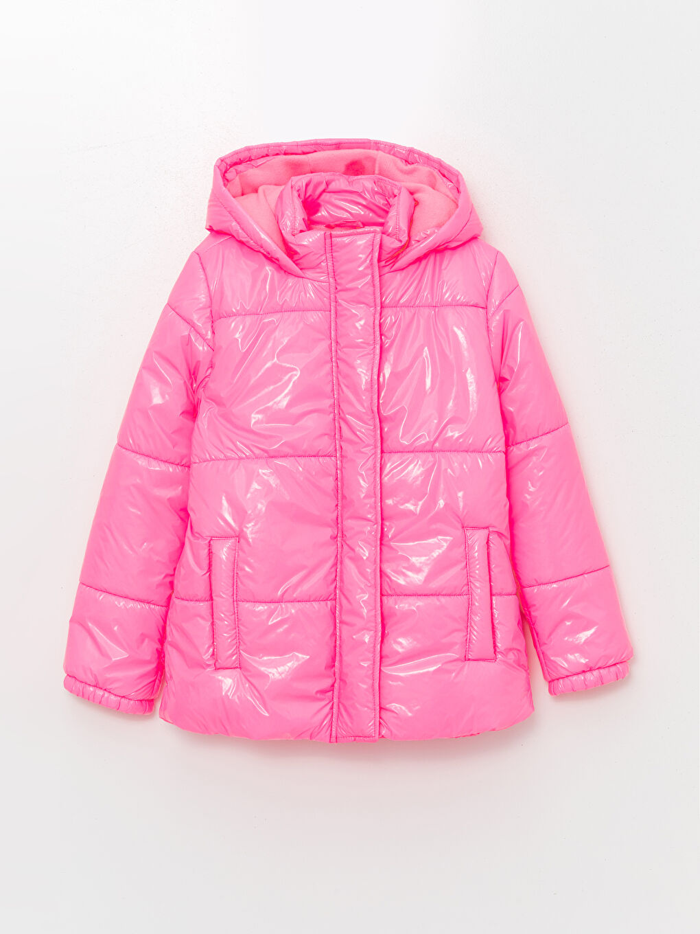 LCW Kids Pembe Kapüşonlu Kız Çocuk Mont