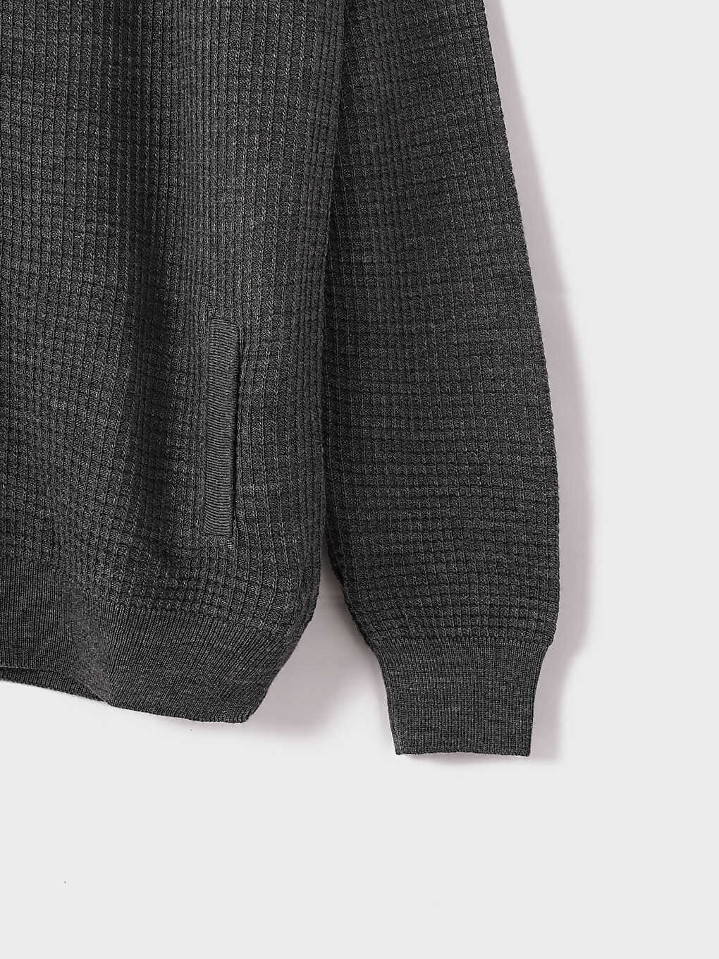 كارديجان تريكو ياقة قمع عادي للرجال-3