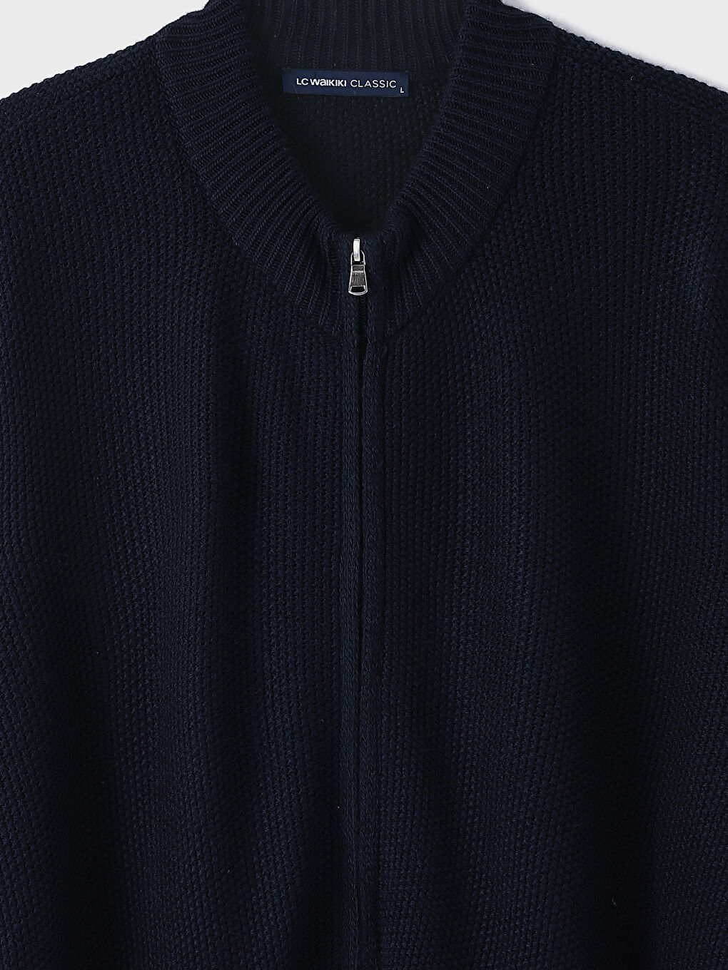 كارديجان تريكو ياقة قمع عادي للرجال-2