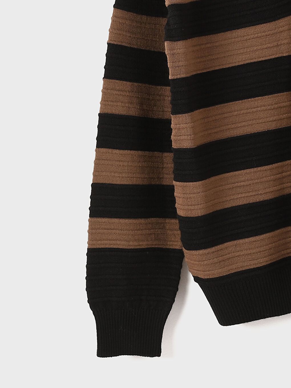 Crew Neck Long Sleeve Striped Men's Knitwear Sweater-2