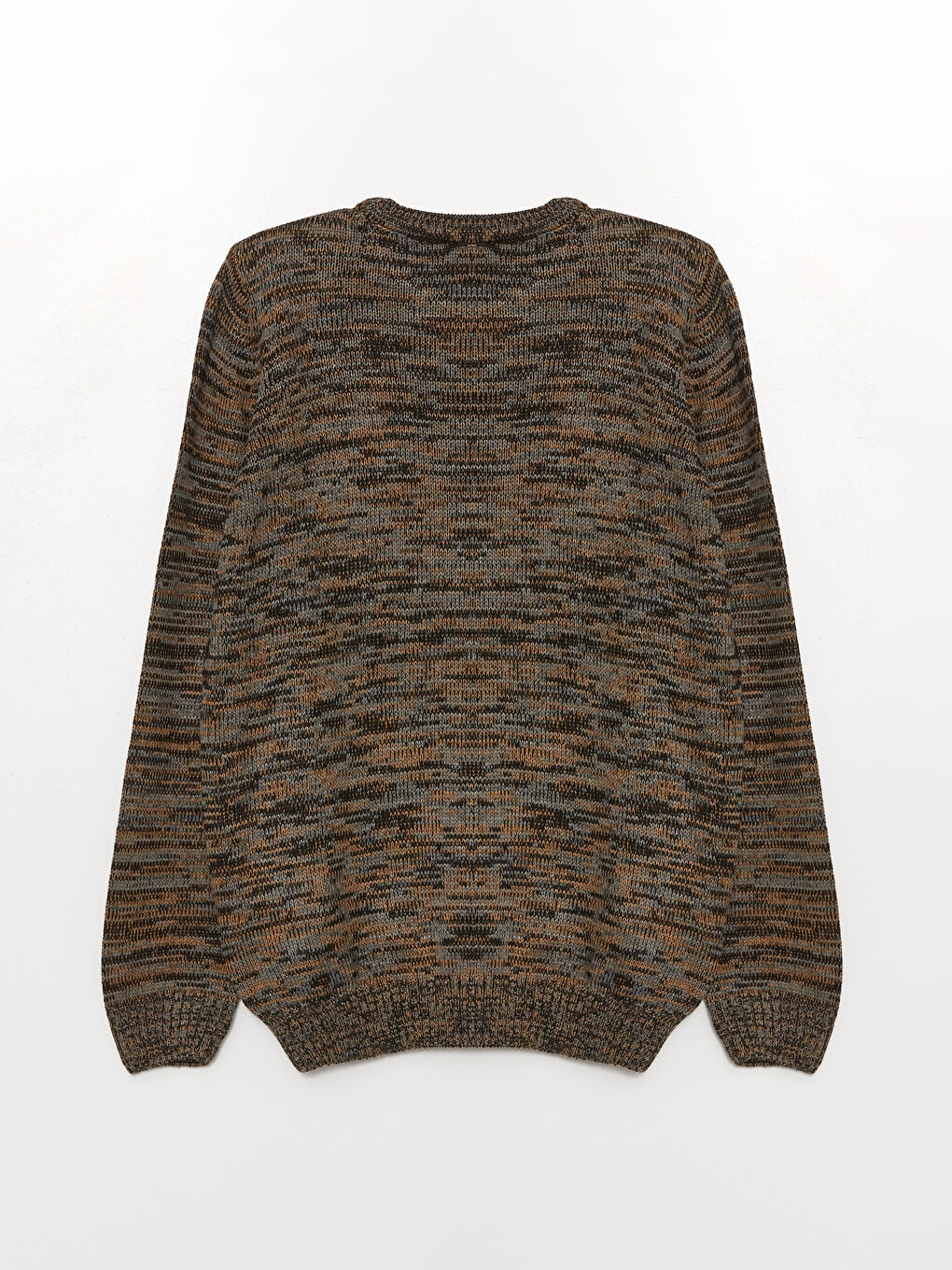 Crew Neck Long Sleeve Patterned Men's Knitwear Sweater-7