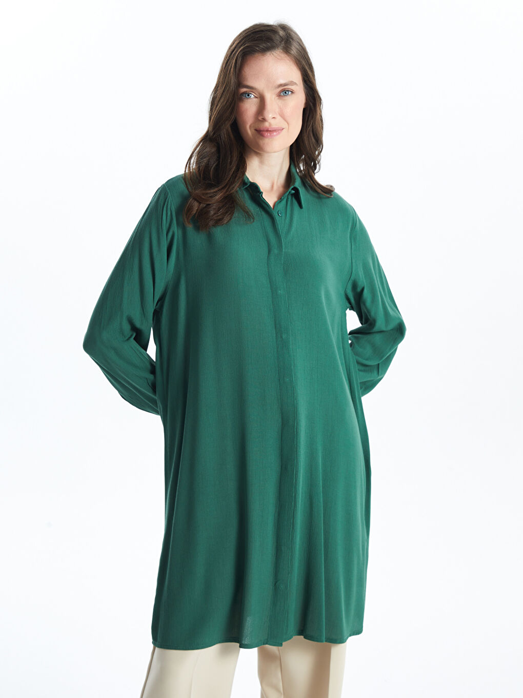 LCW Grace Crinkle Women's Shirt Tunic -W44173Z8-HBA
