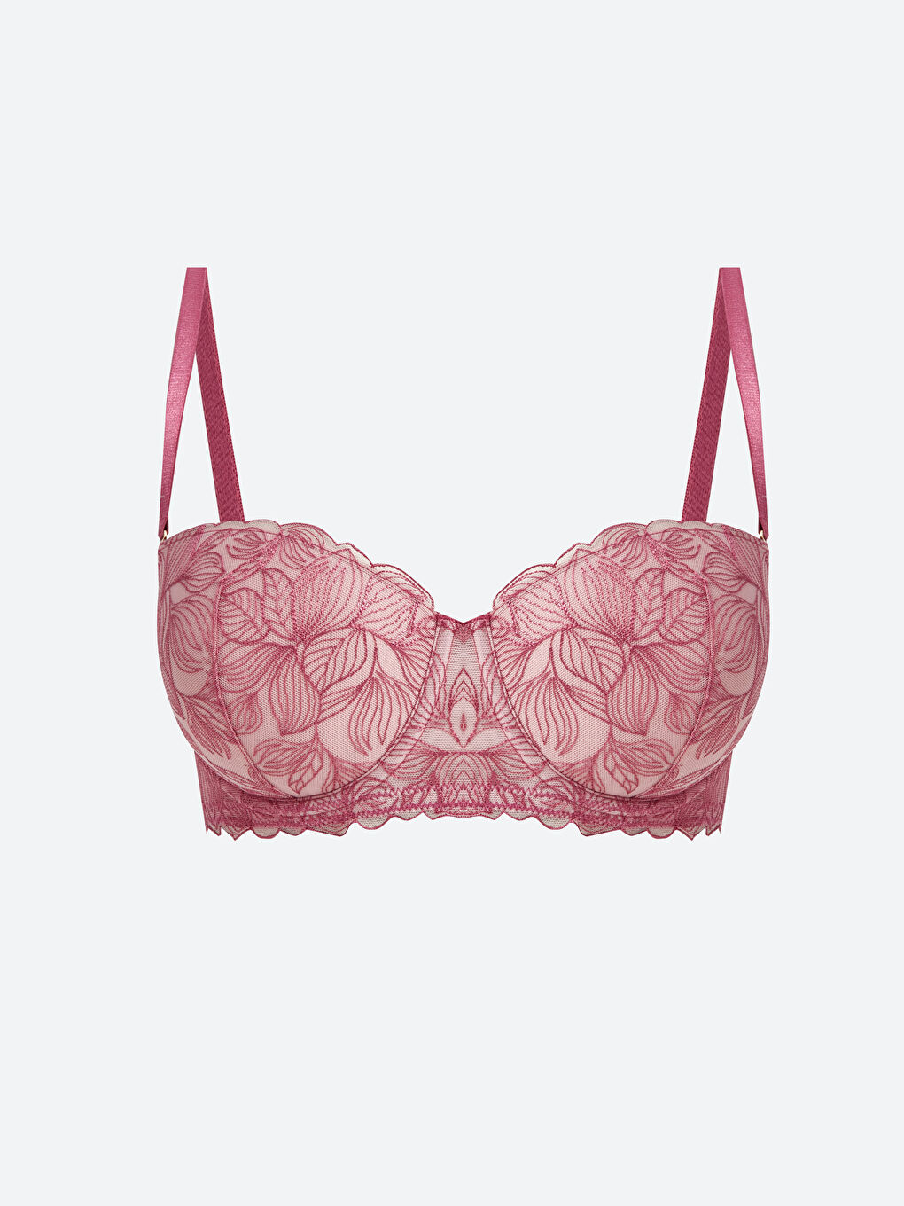 Wired Non-Padded Lace Fancy Strapless Bra
