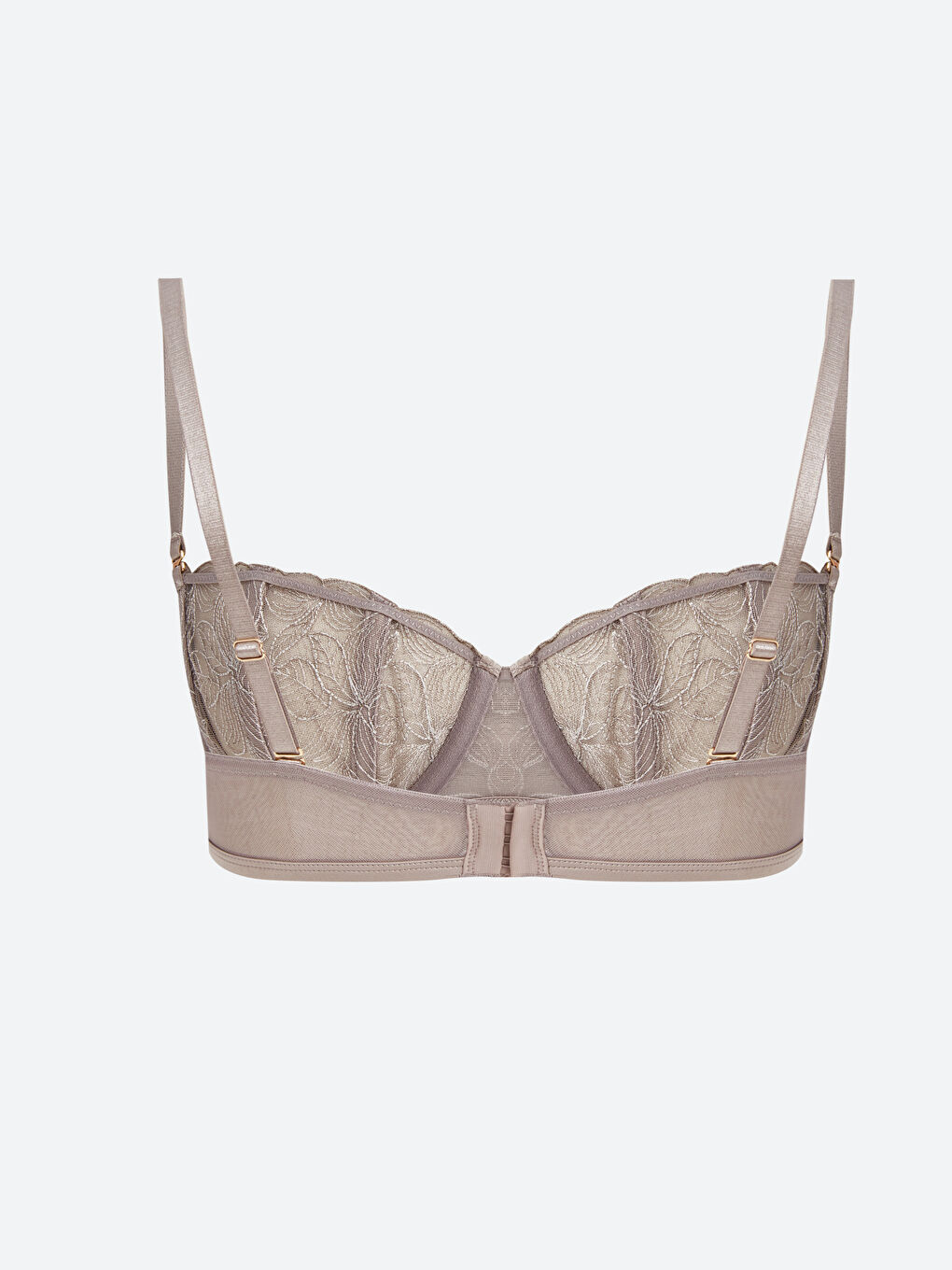 LCW DREAM Žični Bez Postave Čipkasti Elegantni Brushalter Bez Bretela -W44221Z8-GEY