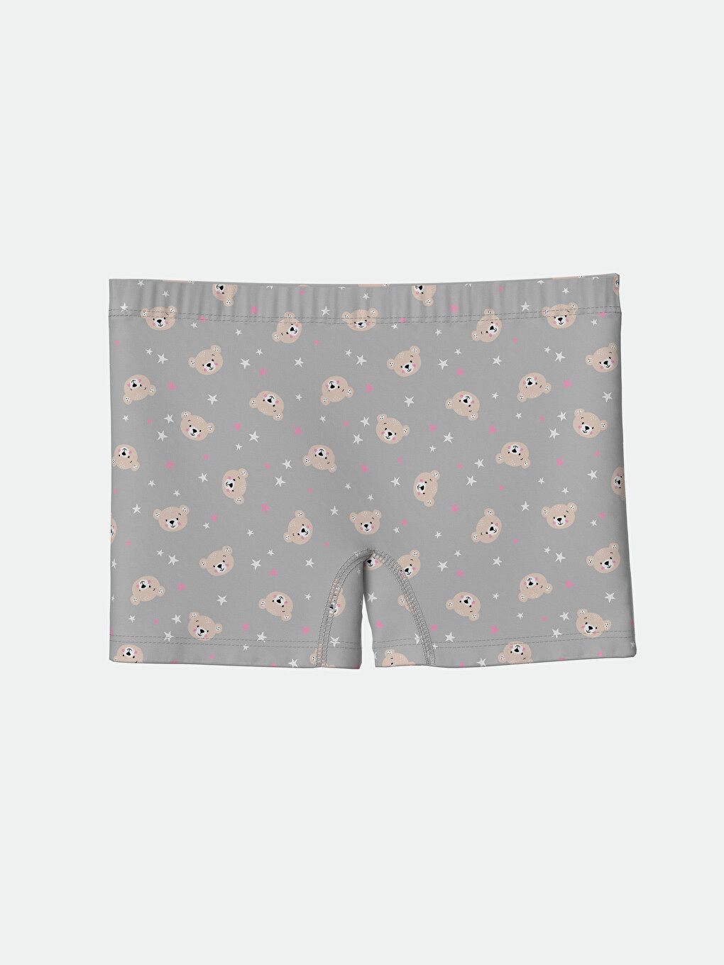 Gri Beli Lastikli Basic Kız Çocuk Boxer